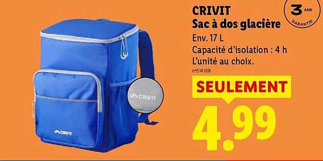 CRIVIT Sac à dos glacière