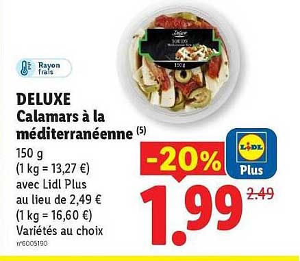 DELUXE Calamars à la méditerranéenne