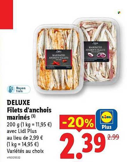 DELUXE Filets d'anchois marinés (3)