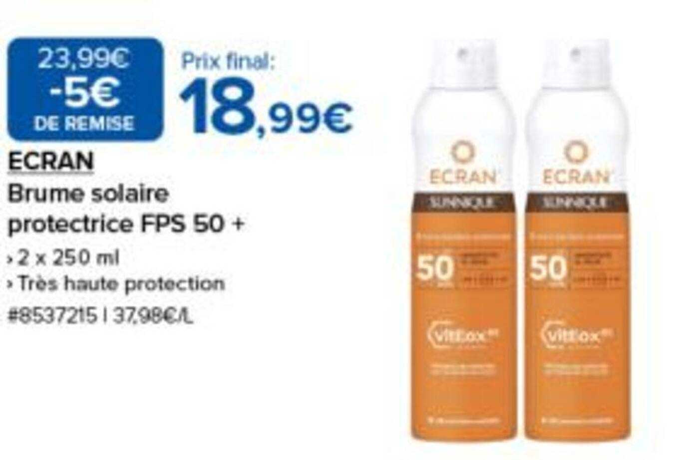 ECRAN Brume solaire protectrice FPS 50 +