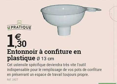 Entonnoir à confiture en plastique Ø 13 cm