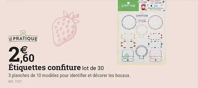 Étiquettes confiture lot de 30