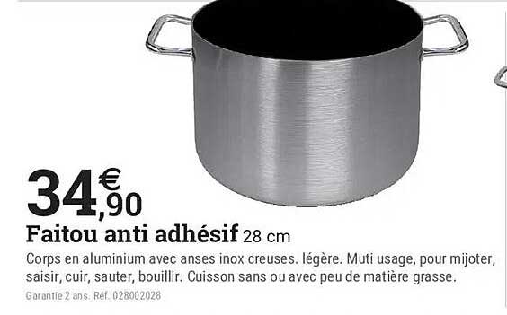 Faitout anti adhésif 28 cm