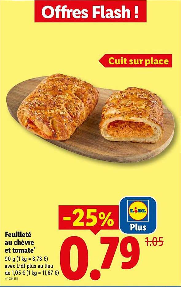 Feuilleté au chèvre et tomate*
