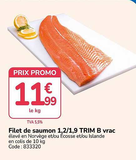 Filet de saumon 1,2/1,9 TRIM B vrac