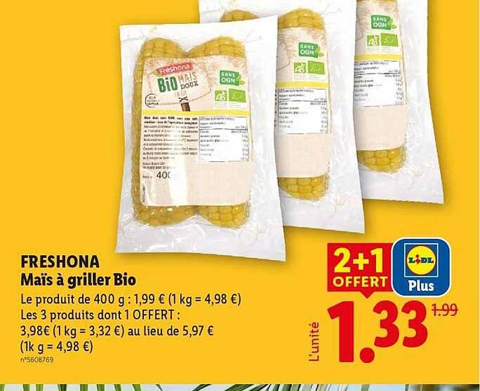 FRESHONA Maïs à griller Bio