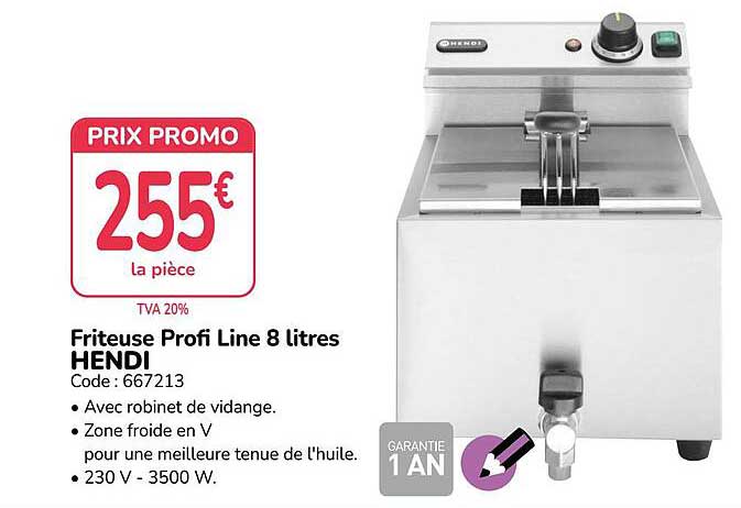 Friteuse Profi Line 8 litres HENDI