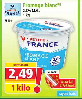 Fromage blanc 2,8% M.G., 1 kg