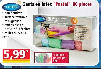 Gants en latex “Pastel”, 80 pièces