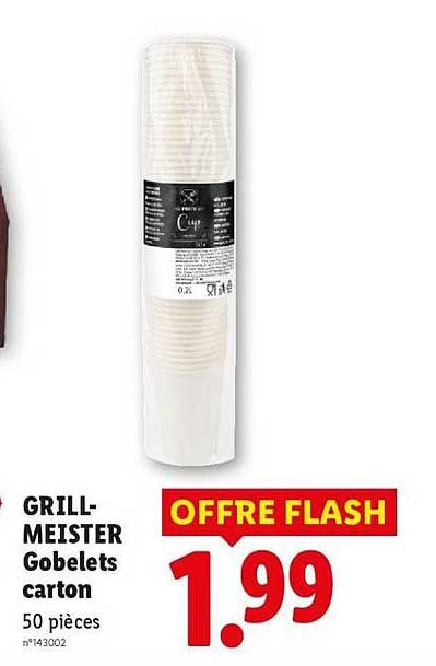 GRILL-MEISTER Gobelets carton 50 pièces