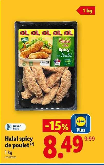 Halal spicy de poulet