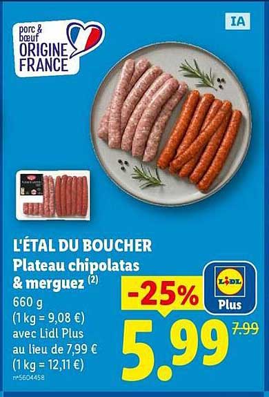 L'ÉTAL DU BOUCHER Plateau chipolatas & merguez