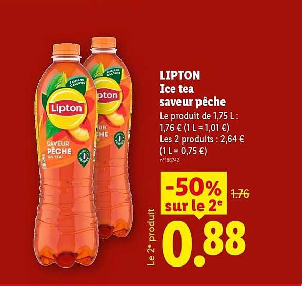 LIPTON Ice tea saveur pêche