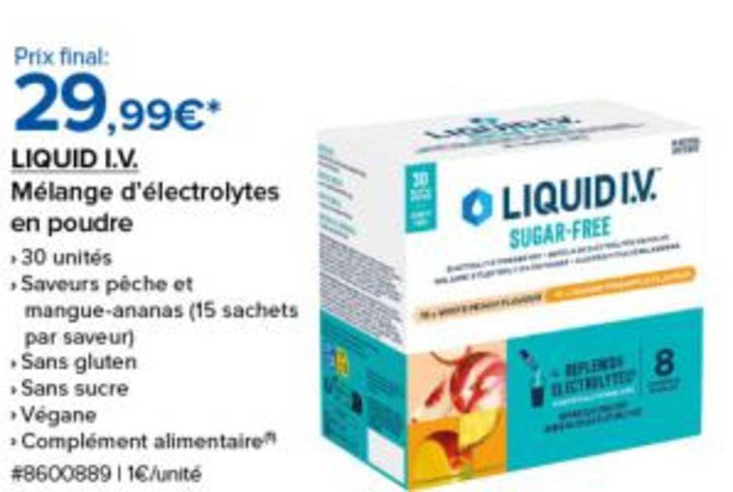 LIQUID I.V. Mélange d’électrolytes en poudre