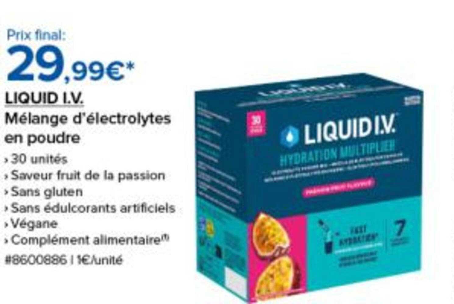 LIQUID I.V. Mélange d’électrolytes en poudre