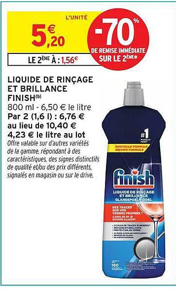 LIQUIDE DE RINÇAGE ET BRILLANCE FINISH