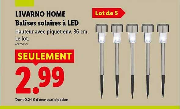 LIVARNO HOME Balises solaires à LED