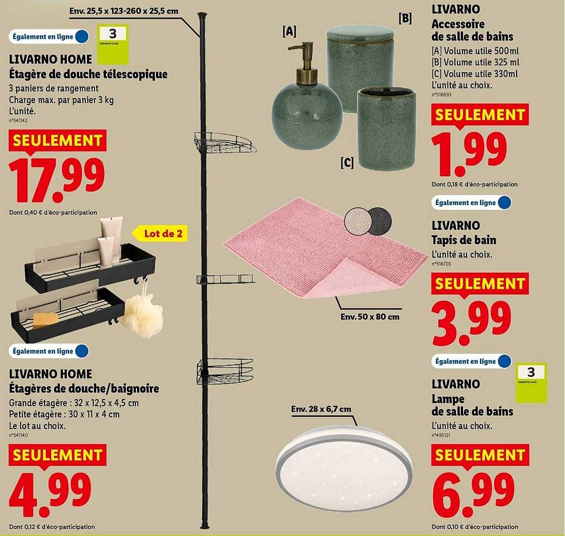 LIVARNO HOME Étagère de douche télescopique