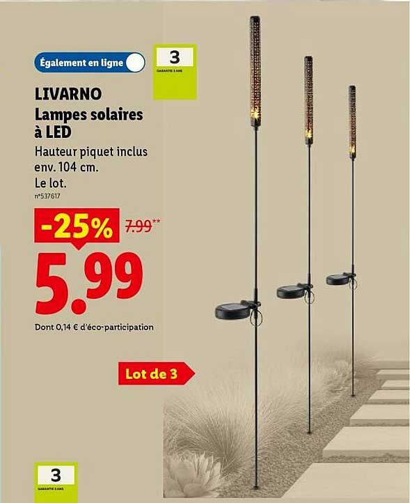 LIVARNO Lampes solaires à LED