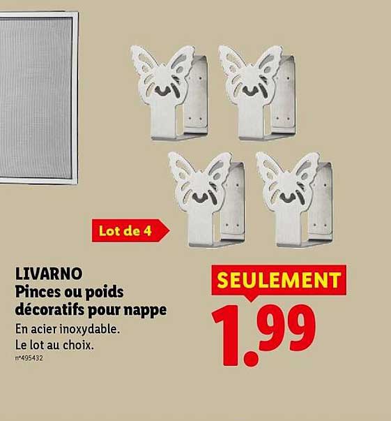 LIVARNO Pinces ou poids décoratifs pour nappe