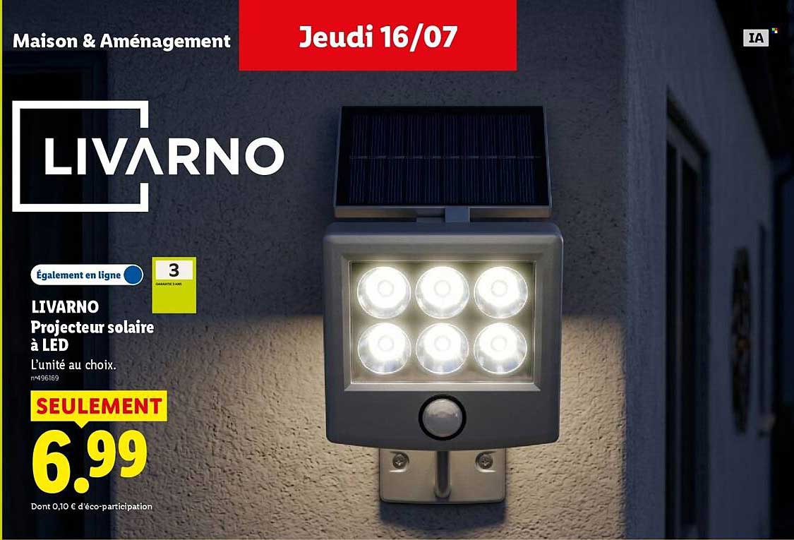 LIVARNO Projecteur solaire à LED
