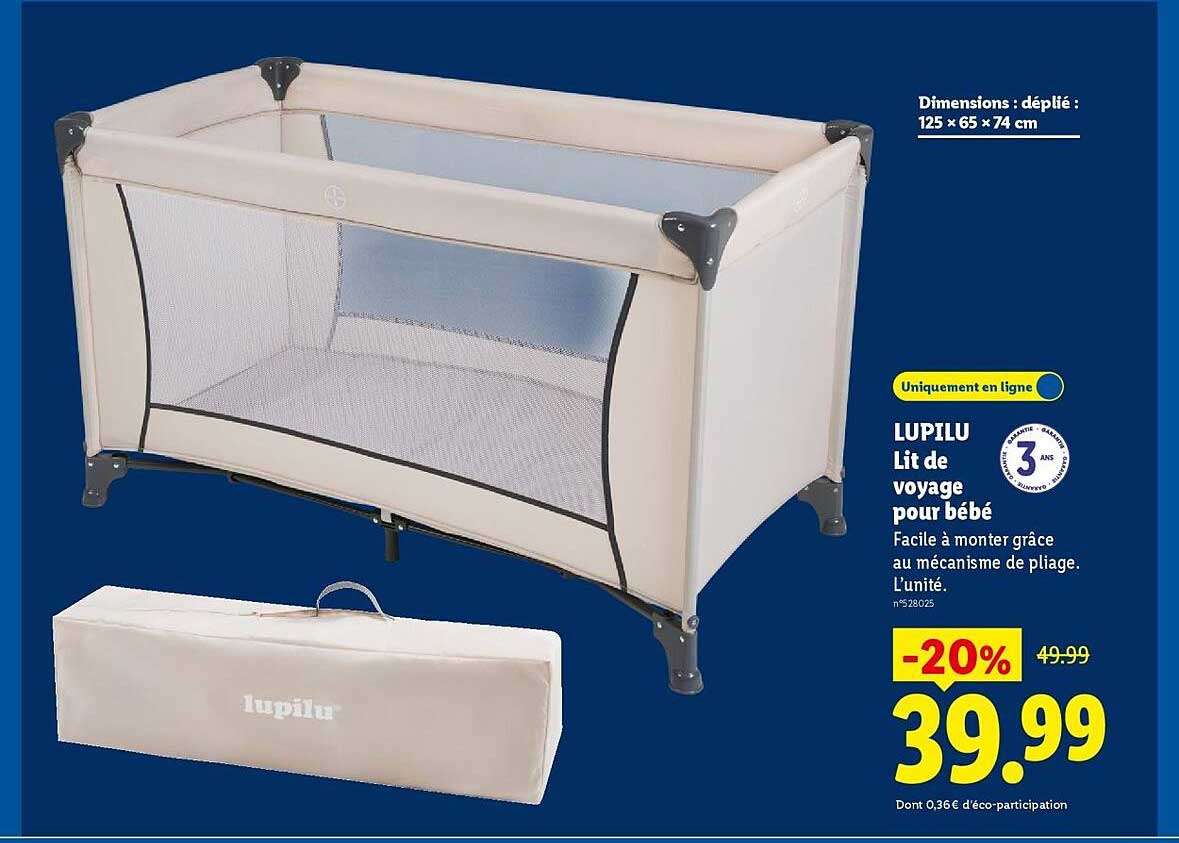 LUPILU Lit de voyage pour bébé