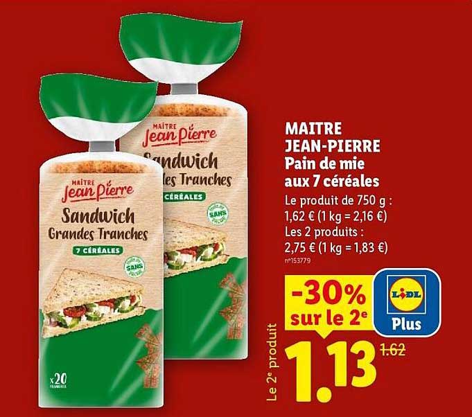MAITRE JEAN-PIERRE Pain de mie aux 7 céréales