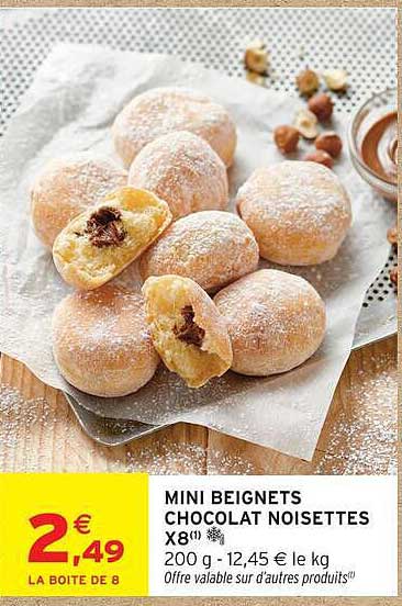 MINI BEIGNETS CHOCOLAT NOISETTES X8