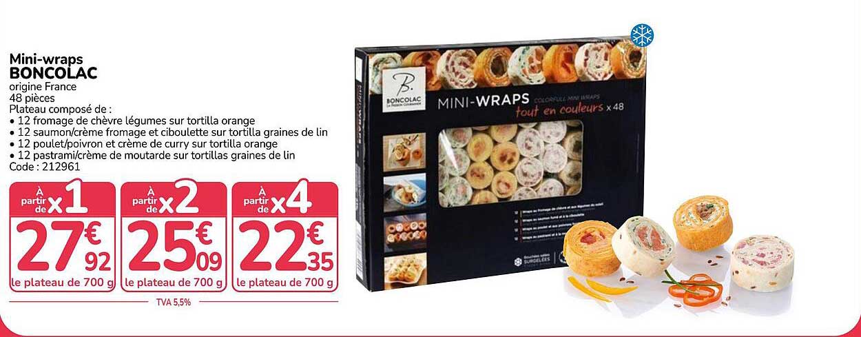 Mini-wraps BONCOLAC origine France 48 pièces