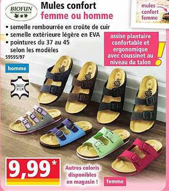 Mules confort femme ou homme