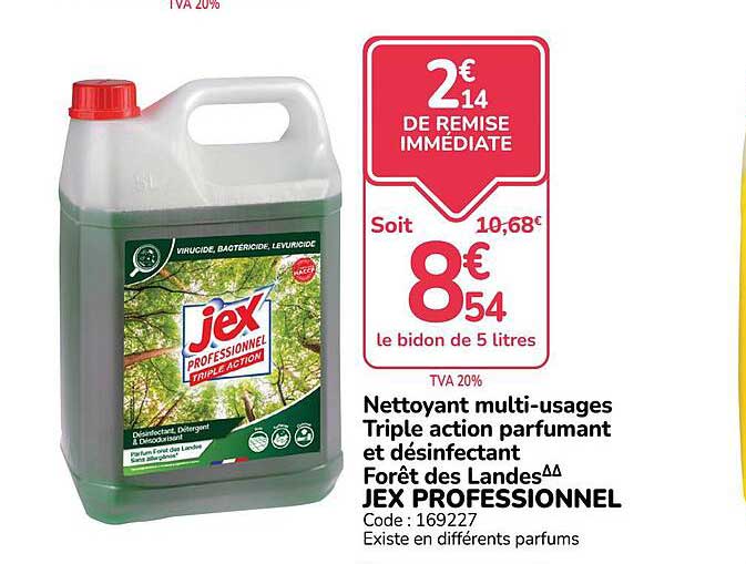 Nettoyant multi-usages Triple action parfumant et désinfectant Forêt des Landes JEX PROFESSIONNEL