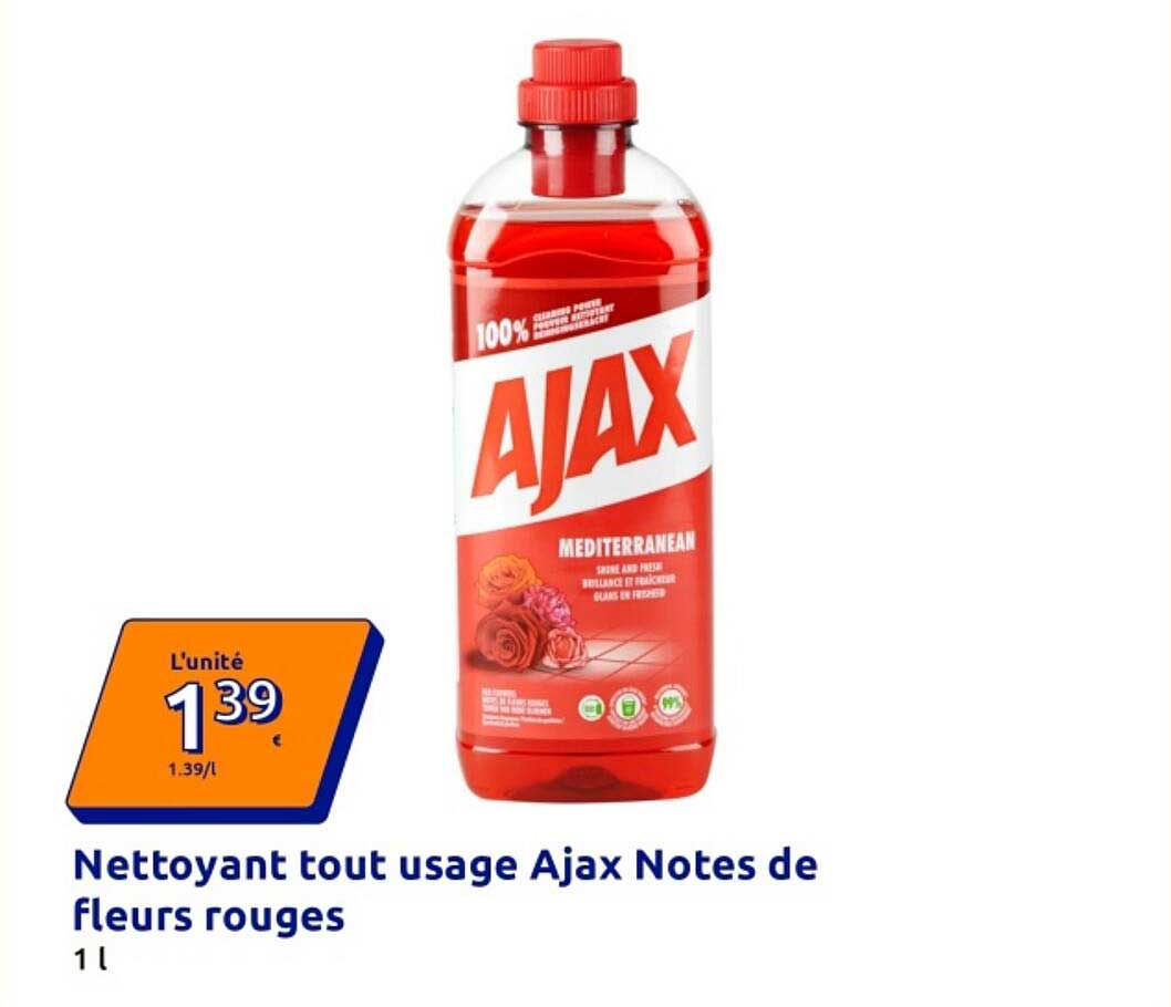 Nettoyant tout usage Ajax Notes de fleurs rouges