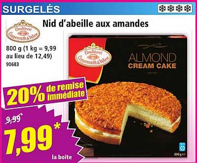 Nid d’abeille aux amandes