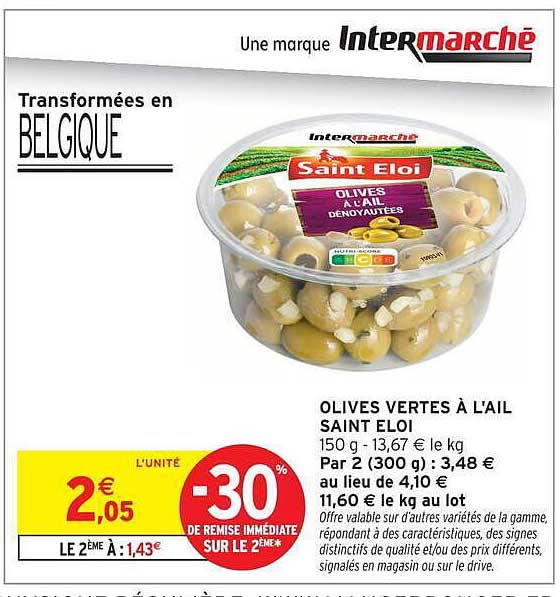 OLIVES VERTES À L'AIL SAINT ELOI