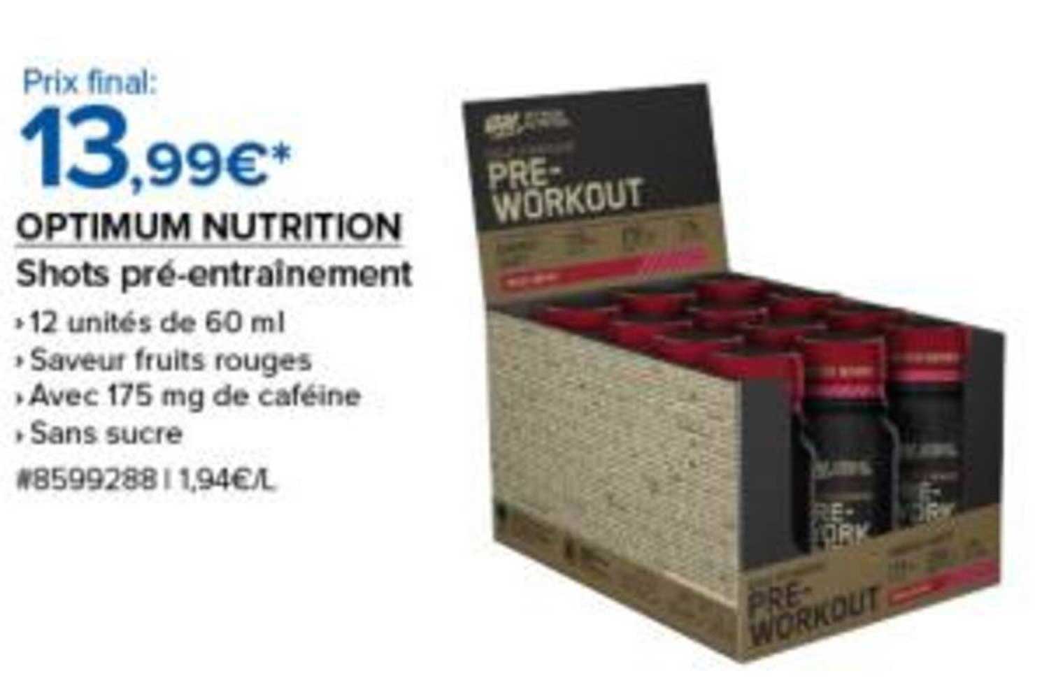 OPTIMUM NUTRITION Shots pré-entraînement