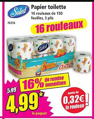Papier toilette 16 rouleaux