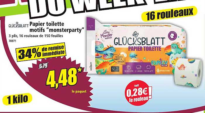 Papier toilette motifs "monsterparty"