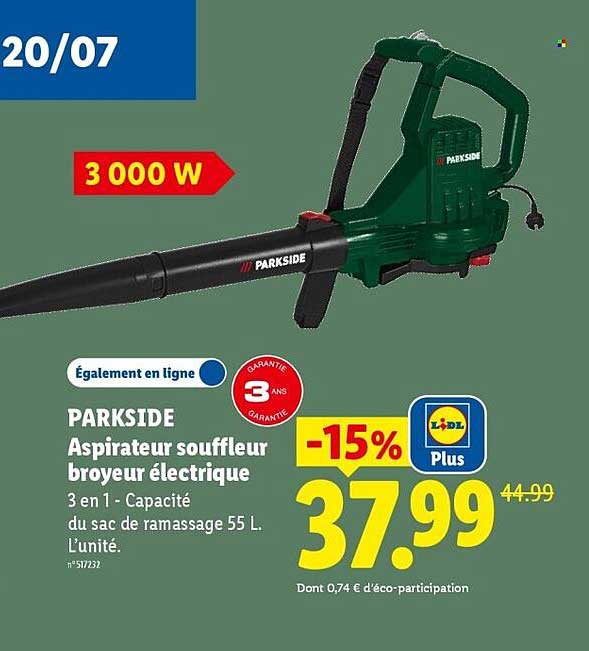 PARKSIDE Aspirateur souffleur broyeur électrique