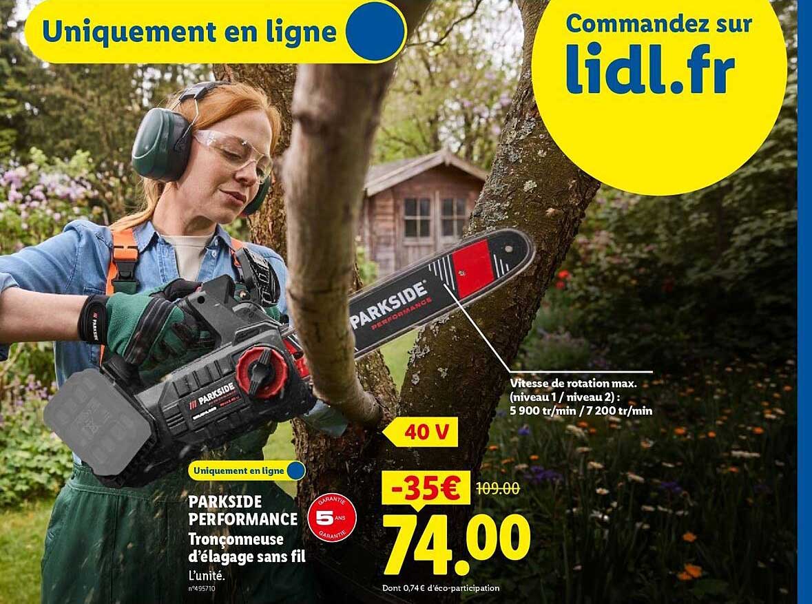 PARKSIDE PERFORMANCE Tronçonneuse d’élagage sans fil