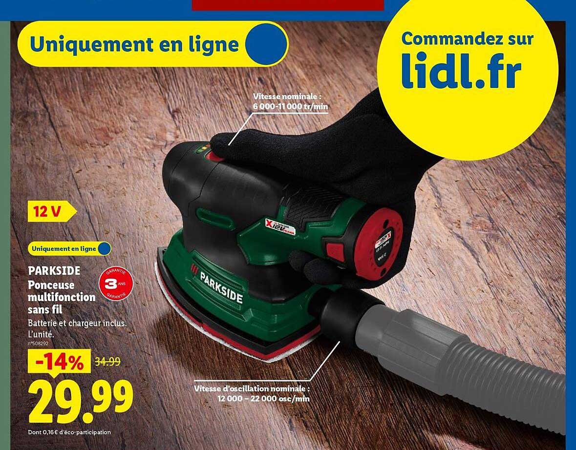 PARKSIDE Ponceuse multifonction sans fil