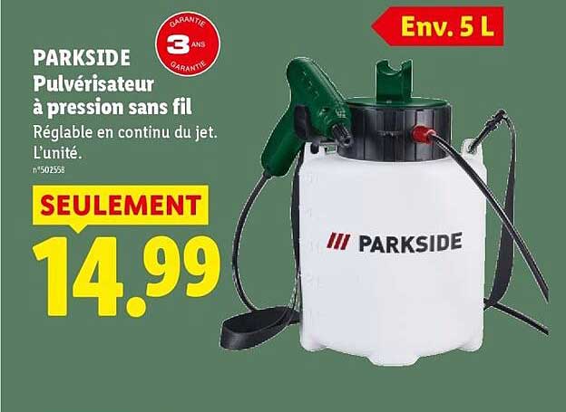 PARKSIDE Pulvérisateur à pression sans fil