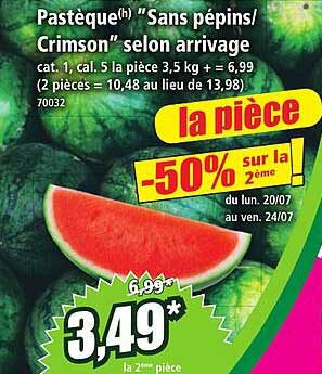 Pastèque(h) "Sans pépins/ Crimson" selon arrivage
