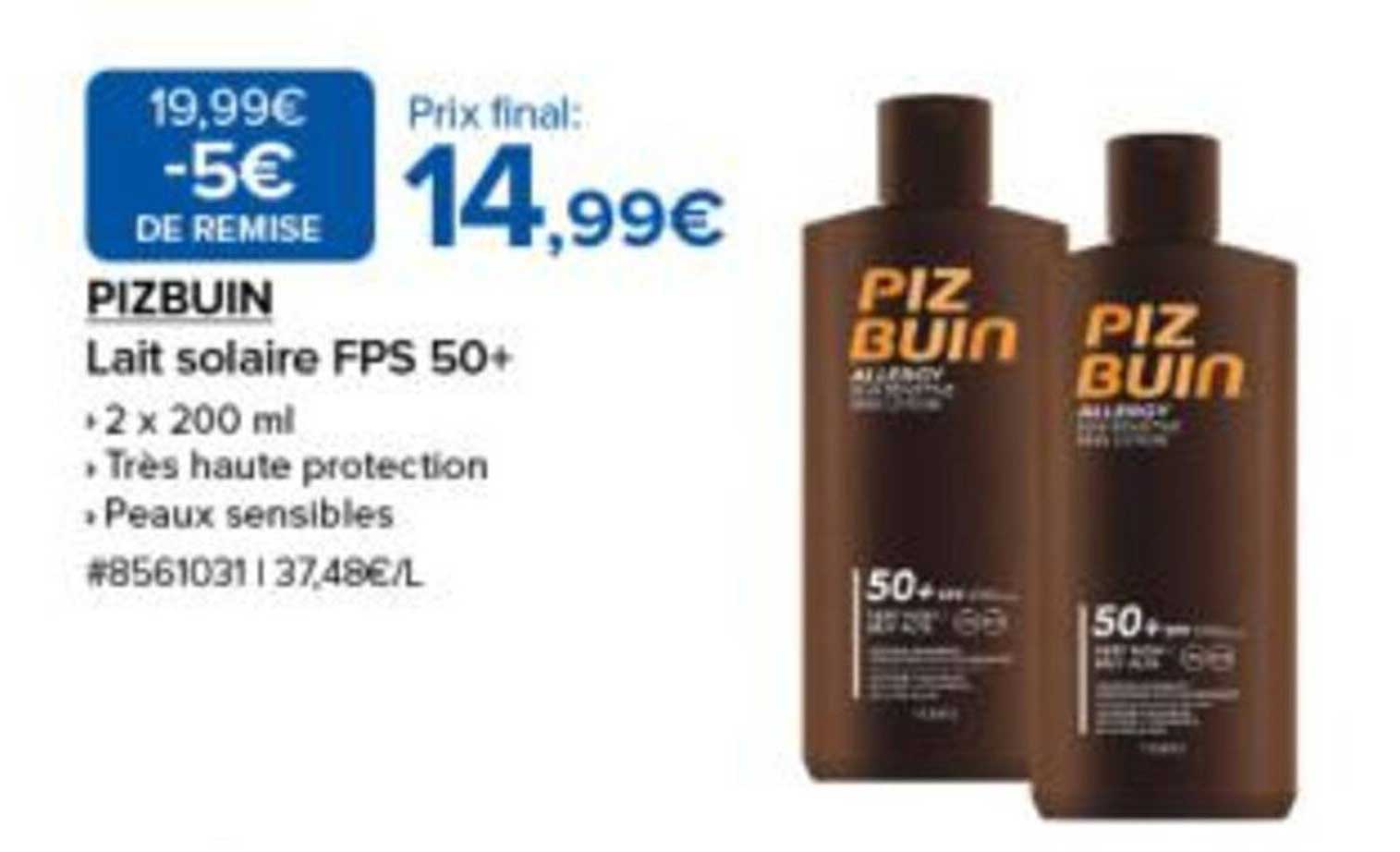 PIZBUIN Lait solaire FPS 50+