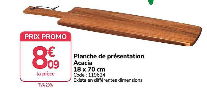 Planche de présentation Acacia 18 x 70 cm