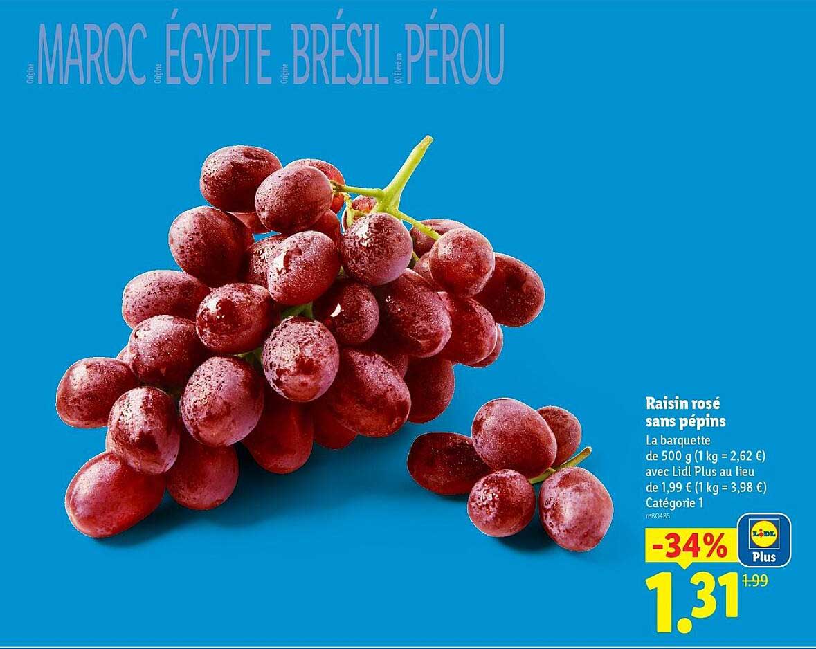 Raisin rosé sans pépins