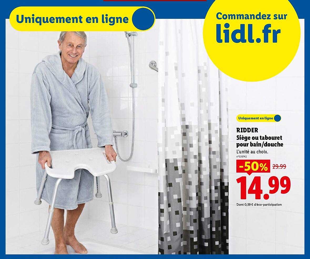 RIDDER Siège ou tabouret pour bain/douche