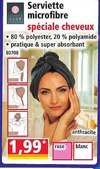 Serviette microfibre spéciale cheveux