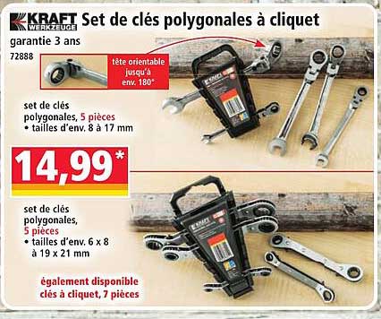 Set de clés polygonales à cliquet