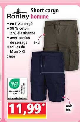 Short cargo homme