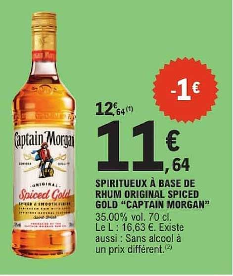 SPIRITUEUX À BASE DE RHUM ORIGINAL SPICED GOLD “CAPTAIN MORGAN”